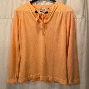 Vintage Talbots Peach Sweater with keyhole Neck
